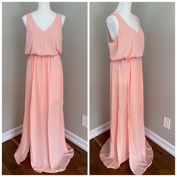 NWT Show Me Your MuMu Kendall Maxi Dress, Frosty Pink Crisp size L - Picture 8 of 13